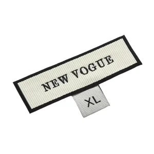 Custom Clothing Woven Label Damask Plain Folded Satin Texture Sewing Label for Garment Neck Woven Labels