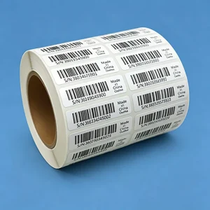 Custom Coated Art Paper Barcode Roll Labels Self Adhesive Waterproof Oilproof Scratch Resistant Serial Number Sticker Asset