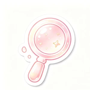 Custom Coated Paper Self Adhesive Pink Star Magnifying Glass Sticker Matte Finish Decorative Stickers Custom Printing