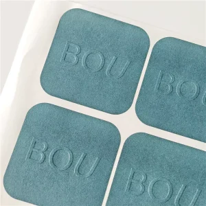 Custom Color Logo Relief Printing Embossed Seal Labels Brand Business Packing Special Textured Art Paper Stickers