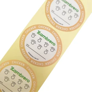 Custom Colorful Adhesive Circle Stickers Roll Waterproof Vinyl For Pizza Candy Food Packaging Labels