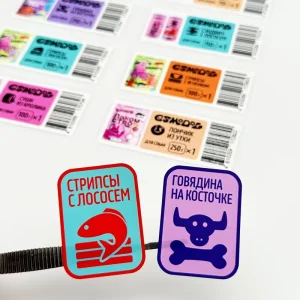 Custom Colorful Waterproof PVC Cartoon Sticker for Pet Food Labels