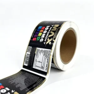 Custom Content Waterproof Hot Stamping PET Silver Aluminum Foil Adhesive Label Sticker for Jar Packing