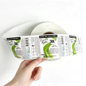 Custom Contents Vinyl Waterproof Products Packing Labels with Glossy Surface