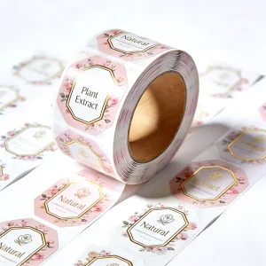 Custom Cosmetic Labels Stickers Waterproof Gold Foil Labels Self Adhesive Label Sticker Roll