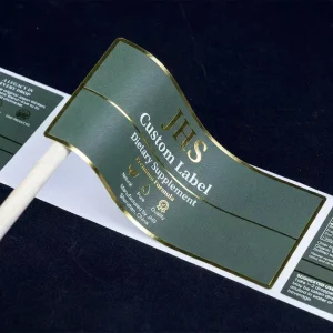 Custom Cosmetics Product Logo Bottle Paper Labels Tag Vinyl Foil Gold Sticker Adhesive Printing Glp 1 Waterproof Labels