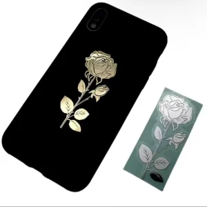 Custom Cut Transfer Metal Logo Stickers Waterproof Decal 3D Electroplated Nickel Sticker for Cell Phone