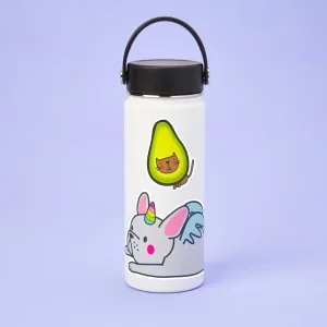Custom Cute Aesthetic Vinyl Die Cut Stickers for Thermos Flask Waterproof Decorative Adhesive Kiss Cut Sticker Sheet