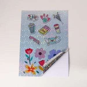 Custom Cute Die Cut Sticker Printing 3D Holographic Glitter Printing Vinyl Stickers