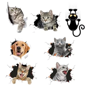 Custom Cute Pet Cat Dog Vinyl Magnet Bumper Label Sticker Printing Die Cut Waterproof Magnetic Car Body Decals