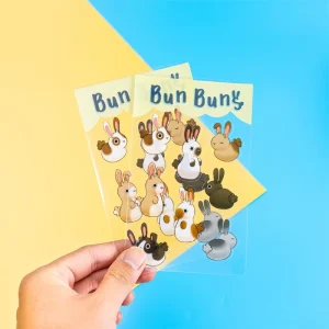 Custom Decorative Cute Stickers Set A4 A5 A6 Waterproof Transparent Clear Vinyl Kiss Cut Stickers
