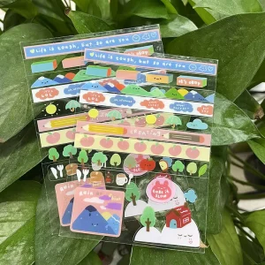 Custom Decorative Transparent Vinyl Sticker Personalized Clear Kiss Cut Sticker Sheet Printing