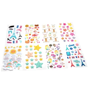 Custom Design 3D Cartoon Stickers Sheet Removable Mouse Puffy Kids Sticker