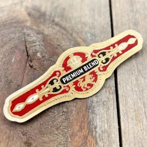 Custom Design Cigar Ring Gold Foil Embossed Texture Adhesive Sticker Cigar Bands with UV Printing
