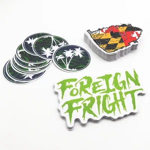 Custom Design Logo Adhesive White PVC Decals Stickers Vinyl Printing Die Cut Stickers for Advertisement