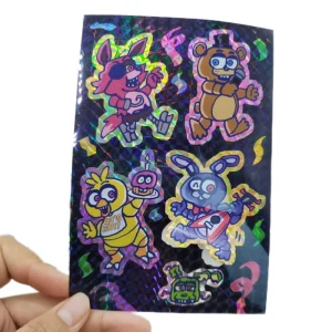 Custom Design Printed Cute Double Layer Clear Stickers Transparent Vinyl Diamond Grid holo Stickers Sheet
