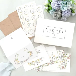 Custom Design Printing Happy Birthday Thank You Card Greeting Cards with Envelope Sticker Sheet Postcards