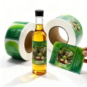 Custom Design Takeaway Welcome Stickers Adhesive Vinyl Food Label Rolls for Chocolate Pet Food Cookies Sandwich Packaging
