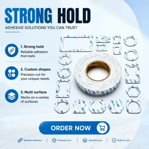 Custom Die Cut Double Sided Acrylic Pressure Sensitive Adhesive Masking Sticker Paper Tape 0.15mm Durable Soft for Model 9448A