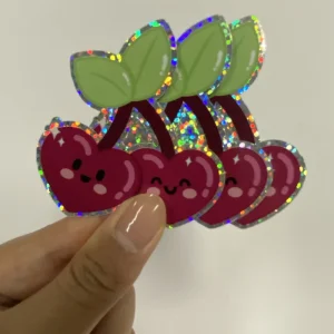 Custom Die Cut Gloss Vinyl Glitter Holographic Sticker Waterproof Printing Logo Decorative