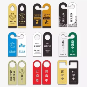 Custom Die Cut High Quality Plastic PVC Hanger Advertising Paper Flyer Round Door Hanger Printing