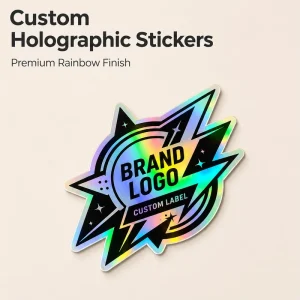Custom Die Cut Holographic Stickers Rainbow Iridescent Vinyl Logo Decals Custom Pattern OEM