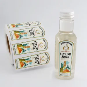 Custom Die Cut Juice Bottle Labels Durable Transparent Plastic Bottle Labels Brand Logo Packaging Sticker