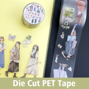 Custom Die Cut PET Tape Manufacturer OEM Kawaii Character Stickers for Journaling Planner Scrapbooking