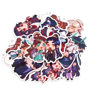 Custom Die Cut PVC Adhesive Frosted Glitter Sticker Waterproof Cartoon Logo Stickers Printing
