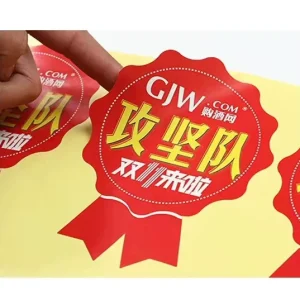 Custom Die Cut Promotional Stickers Company Designed Logo Self Adhesive Waterproof Cartoon Vinyl Sticker Kraft Paper Fancy Paper