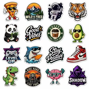 Custom Die Cut Vinyl Stickers Waterproof High Quality Personalized Shape Logo Decals for Water Bottles and Laptop
