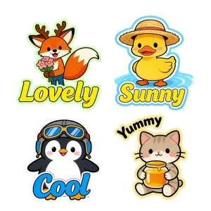 Custom Die Cut Vinyl Stickers with UV Printing Waterproof Cartoon Logo Labels for Promotion Grocery Use Direct Manufacturers