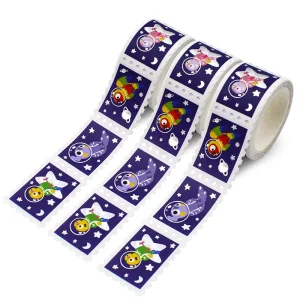 Custom Die cut Stamp Washi Tape Perforated Washi Stickers Roll Precision Cutting Stationery Stamp Tape Manufacturer