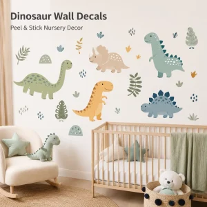 Custom Dinosaur Wall Decals Peel and Stick Nursery Dino Stickers Removable Kids Bedroom Decor OEM ODM Retail Pack