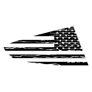 Custom Distressed American Flag Vinyl Bumper Decal Matte Glossy Tattered US Flag Sticker for Cars Trucks Vehicle Window Sticker
