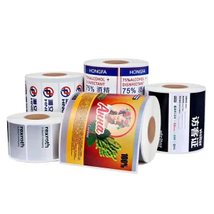 Custom Durable Self Adhesive Vinyl Roll Stickers with Customized Logo Waterproof Labels for Supermarket Packaging Bags Boxes