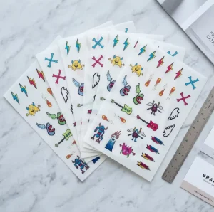 Custom Durable Transparent Vinyl Adhesive Stickers Waterproof Oil Proof for Laptop and Phone Case Decor