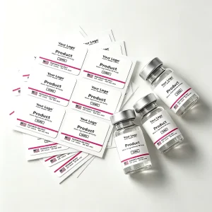 Custom Durable Waterproof HD Printing Peptide Vial Labels 1ml 3ml 10ml Single Vial PVC Sticker Vinyl Packaging Boxes