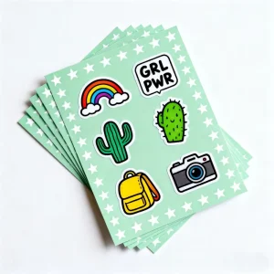Custom Eco-Friendly Recyclable Waterproof Removable Adhesive Paper Glitter Planner Kiss Cut Sticker Sheets Printing holo