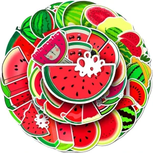 Custom Eco-Friendly Waterproof Self-adhesive PVC Stickers UV Printed Cute Watermelon Design Decorative Home Decoration Matte