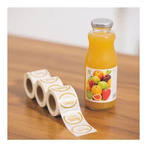 Custom Embossed Metal Gold Foil Logo Round PVC Nickel Sticker Packaging Label