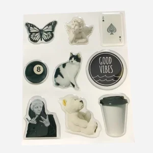 Custom Epoxy Sticker Sheet Printing Adhesive Epoxy Domed Cartoon Shape Stickers Sheets for Phone Case