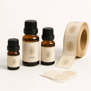 Custom Essential Oil Bottle Labels Kraft Paper Waterproof Stickers Roll For 5ml 10ml Bottles