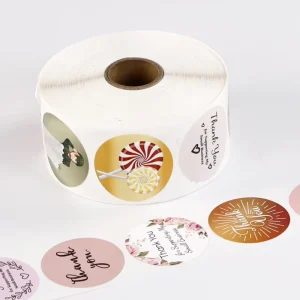 Custom Factory Direct Round Food Safe Label Rolls Waterproof Adhesive Paper Stickers for Food Packaging