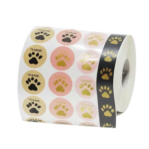 Custom Foil Stamping Printed Sticker Cosmetics Sticker Roll Vinyl Adhesive Packaging Labels for Skincare Products