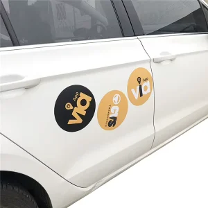 Custom Full Color Company Round Shape Logo Car Magnets Decals for Effective Promotion