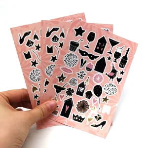 Custom Funny Stickers Full Color Waterproof Vinyl PVC Kiss Cut Transparent Sticker Sheet Label Printing Stickers