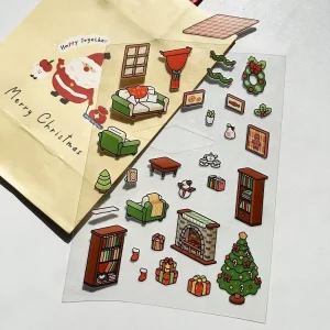 Custom Gloss Clear Transparent Sticker Sheets with Double White Layer at Base