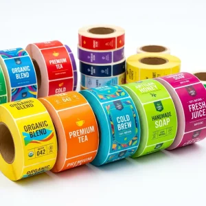 Custom Gold Foil Holographic Vinyl Roll Labels Waterproof Stickers for Wine Bottles Glass Jars and Packaging