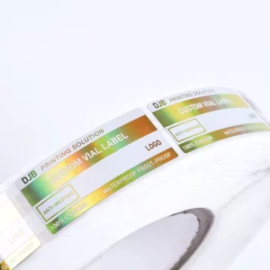 Custom Gold Foil Laboratory Vial Label Stickers Self Adhesive Research Grade Test Vial Identification Labels